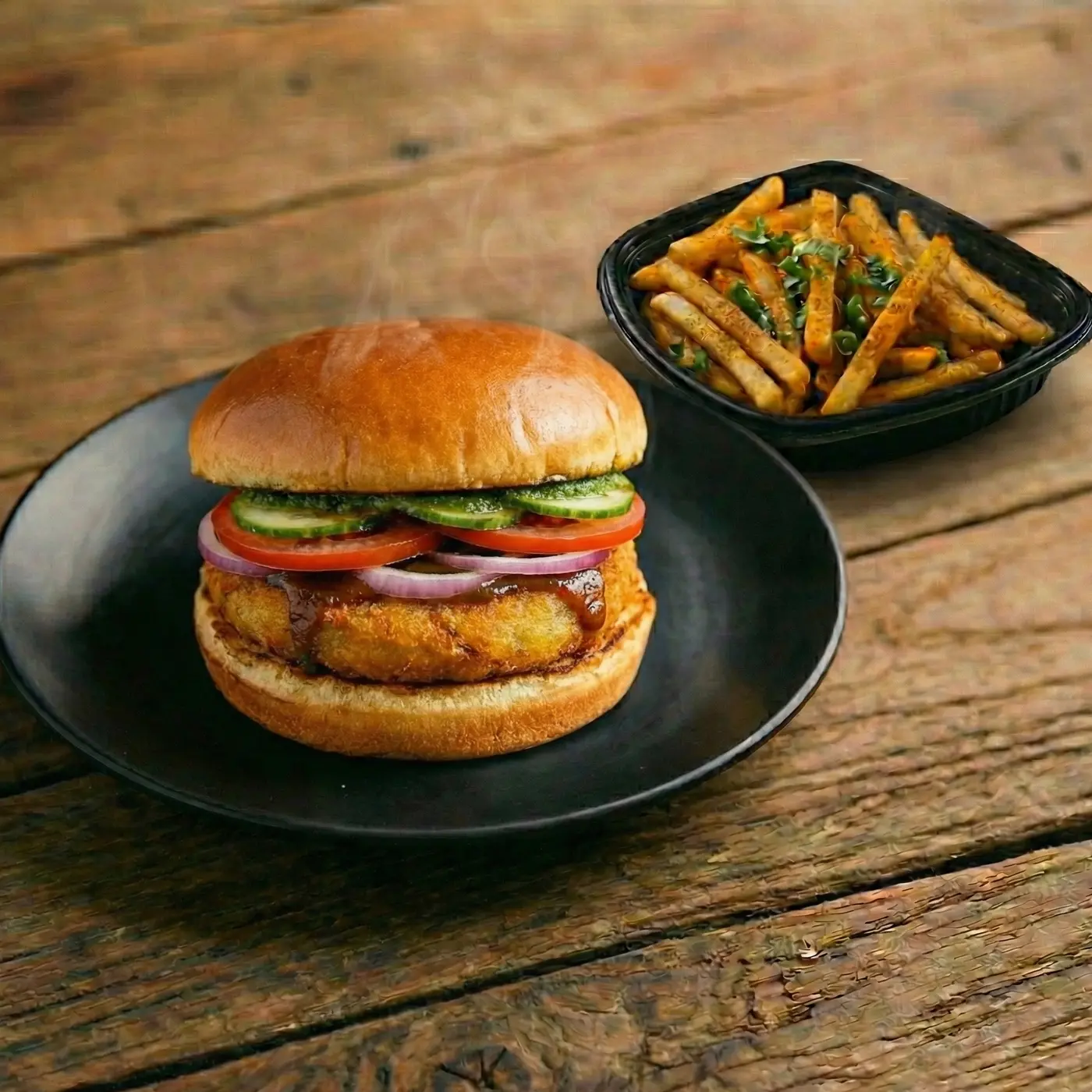 Veg Burger (Aloo Tikki)